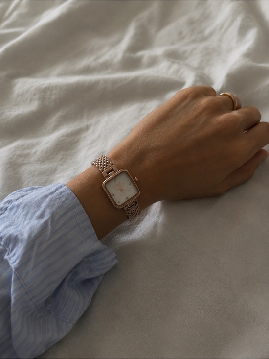 Other Accessories - Women’s Rose Gold Square Watch White Dial Luxury Mesh Band Elegant Waterproof